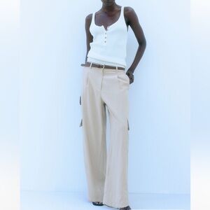 Cargo wide leg pants